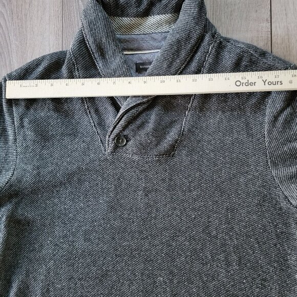 Banana Republic Mens Grey Shawl Collar Pullover Sweater Size M - Picture 14 of 15